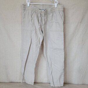 Old Navy Women's Mid-Rise Linen-Blend Cropped Pants - M